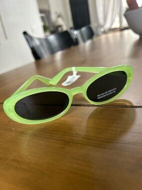 NWT AEO Neon Green Oval Sunglasses - UV Protection